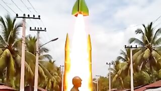 The plane was destroyed by hitting it with a hypersonic missile from a bus.