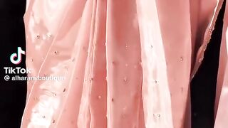 Luxury Peach Fancy Sari Design