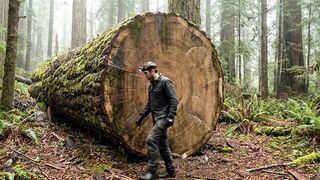 Building a house in the forest (ASMR) - This man built a mini house inside a tree trunk by himself
