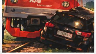 Satu unit mobil Toyota Innova Reborn ringsek