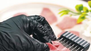 You Won't Believe How Thin This Slicer Cuts Fresh Meat! Pro Knife Skills in Seconds