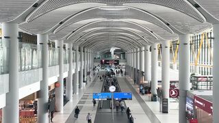 Travelon - modern airport interior with moving walkway | Trending HD Video