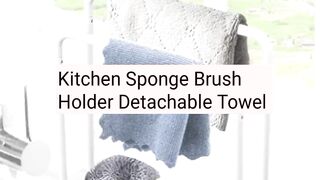 Kitchen Sponge Brush Holder Detachable Towel