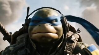 Ukrainian Ninja Turtles stand strong, defending their land from the orc invaders