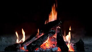 Relaxing Fireplace Sounds with Burning Wood for Deep Sleep
