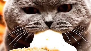 cat eat burger asmr