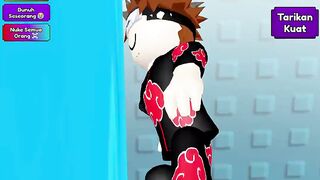 Roblox Character in Akatsuki Gear on Obstacle Course