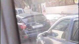 Enjoying the local scenery on a bus in Morocco.2