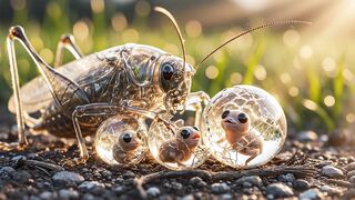 "Embark on a mesmerizing journey with 'The Adventures of the Glass Grasshopper,'