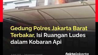 Gedung Satreskrim Polres Metro Jakarta Barat di Jalan Daan Mogot, Pesing, terbakar pada Rabu pagi (8/4/2026)