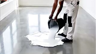 Concrete to Beach! Pink Epoxy Resin Floor Makeover ???????? #shorts