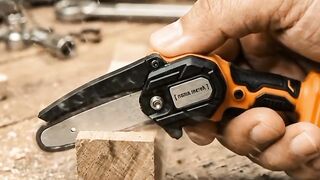 Miniature chainsaw cutting wod