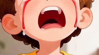 a child cries because he lost his ice cream