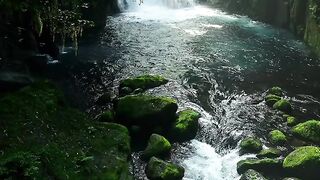 Relaxing Nature Video 4K - Waterfall & Forest Sounds (No Copyright)