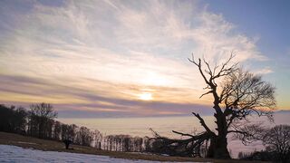Golden Sunrise Above the Sea of Clouds | Peaceful Nature Landscape Free Download