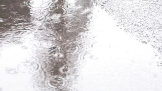 Rain Falling on Pavement Footage | Relaxing Rain Drops & Water Ripples – Free Stock Video Download