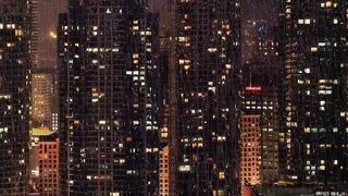 Rainy Night Cityscape in High-Rise Buildings | Free HD Rain Footage Download