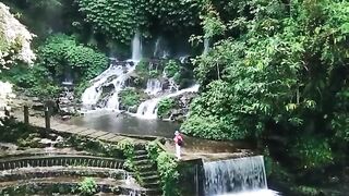The beauty of the Benang Kelambu waterfall in Lombok, Indonesia