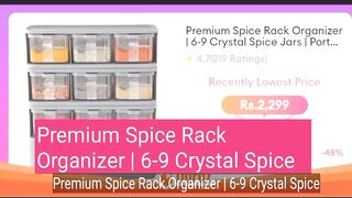 Premium Spice Rack Organizer | 6-9 Crystal Spice Jars |