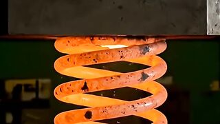 Super Hot Spring vs Hydraulic Press ???? (Satisfying Crush)