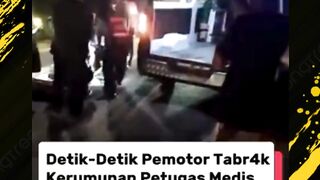 pemotor tabrak kerumunan petugas media