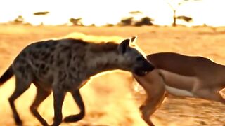 The hunter becomes the hunted #wildlife #Nilecrocodile #hyenas #impala #hunter