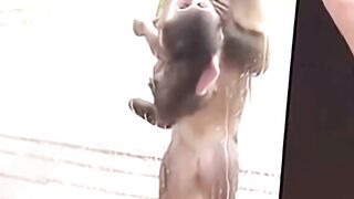 Capuchin Monkey And Her Baby Saved from Heavy Rain