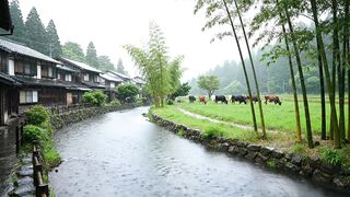 Peaceful Japan Rain Ambience with River & Nature Sounds