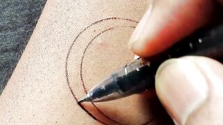 Delicate Moon ???? and Butterflies ???? Tattoo Idea for girls || gel pen art