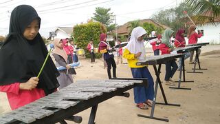 Elementary Students Performing Traditional Xylophone Music at School Event