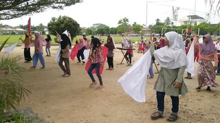 Indonesian School Parade Rehearsal on the Field | Cultural Performance Practice