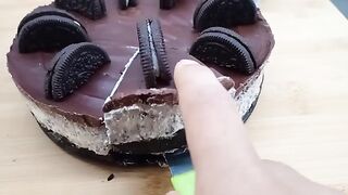 No Bake Oreo Cheese Cake Recipe - 5 mins chocolate ganache recipes cake - Soft cheese cake.mp4