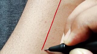 SWORD TEMPORARY TATTOO ON WRIST | Black, Red & White Gel Pen.