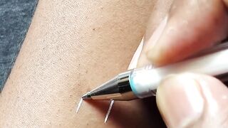 DIY Geometric Tattoo Idea | Wrist Tattoo Using Gel Pens..