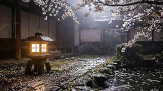 Sakura Rain in Japan ???? Relaxing ASMR Rain Sounds with Soft Instrumental Music for Sleep & Relaxation
