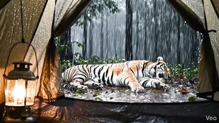 Tiger sleeping in