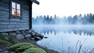 Misty Lake Cabin ????️ Peaceful Nature Ambience for Relaxation