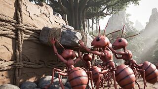 Ant colony Black Ants V's Red Ants part 1