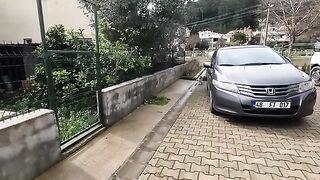 Stray cat that ran towards us with its melodic meow was very hungry