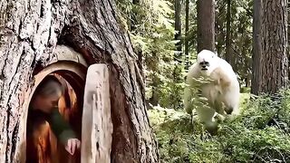 survival yetti on log