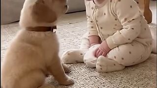 Cutest Baby and Puppy