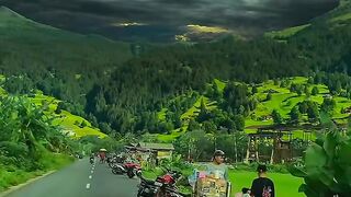 Enjoying the natural beauty on the roadside