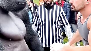 This Was A Great Slap Match Between A Bodybuilder And A Gorilla Gorilla Won It #gorilla #slap