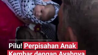 Kisah pilu datang dari dua bayi kembar, Qamar dan Aya, yang harus kehilangan sosok ayah