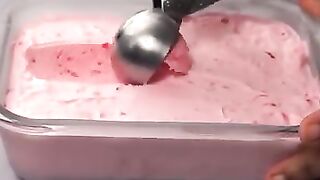 Homemade Strawberry Ice Cream Recipe - No Condensed Milk Ice Cream Recipe - Yummy.mp4