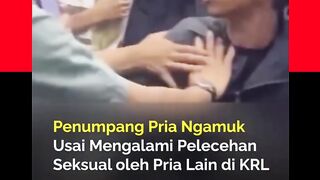 Dua pria terlibat keributan di dalam gerbong KRL dalam perjalanan Jakarta Kota-Bogor