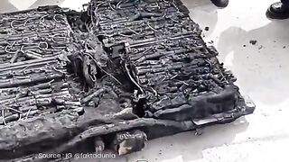 electric car battery incident exploded and burned the entire car