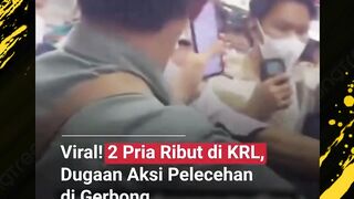 pria ribut di KRL