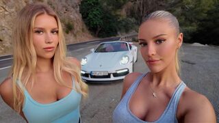 The younger sister wants to have a picnic by driving her sports car