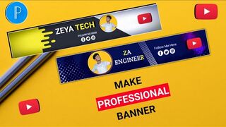 How To Make Professional YouTube Banner On Mobile | Channel Art kaise banaye | Pixellab.